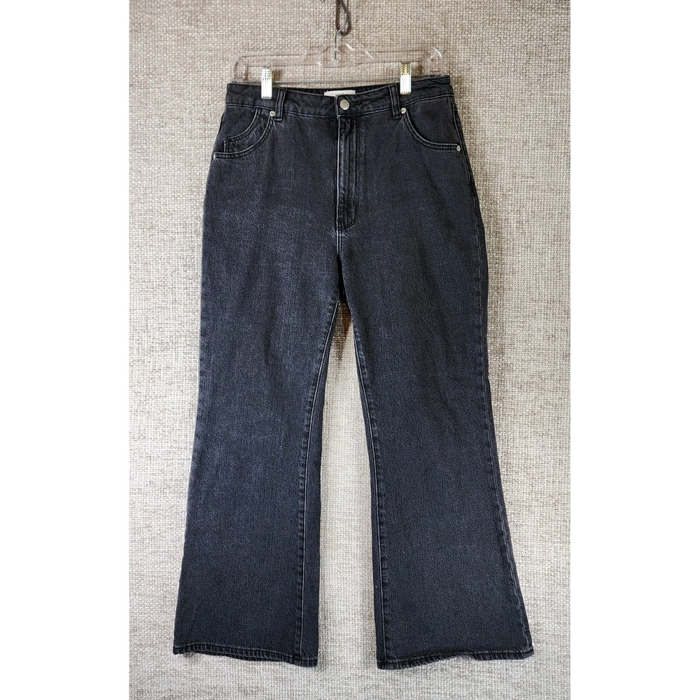 Rolla's Eastcoast Crop Flare High Rise Jeans Womens 29x27 Black Stretch Denim